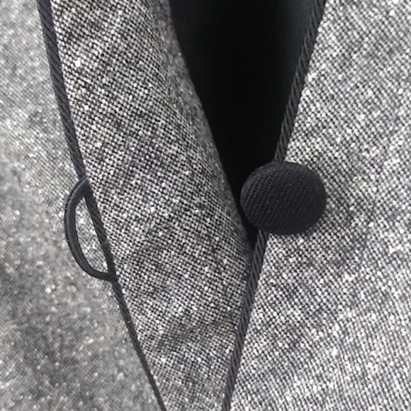 Pendleton Vintage Gray Wool Silk Blend Marble V-Neck Three Button Front Blazer - Picture 4 of 10